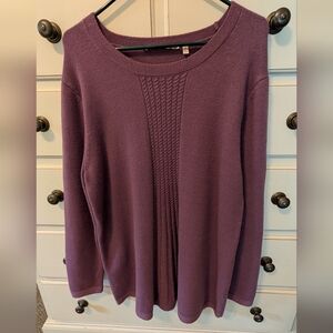 Soft Surroundings Plum Sweater With Flared Bottom. Size XL